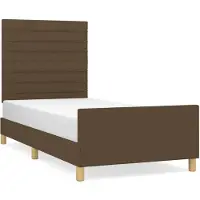 vidaXL Cadre de lit sans matelas brun foncé 80x200 cm Tissu