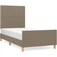 vidaXL Cadre de lit sans matelas Taupe 100x200 cm Tissu