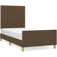 vidaXL Cadre de lit sans matelas brun foncé 90x200 cm Tissu