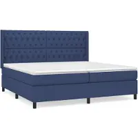 vidaXL Lit boxspring avec matelas bleu 200x200 cm Tissu