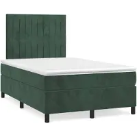 vidaXL Lit boxspring avec matelas vert foncé 120x200 cm velours