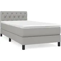 vidaXL Lit boxspring avec matelas gris clair 80x200 cm Tissu