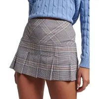 Superdry pour femme. W7210267A Jupe pliss (L), Casuel, Gris, Polyester