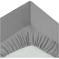 Atmosphera Drap-housse Gris (90 x 190 cm) (90 x 190 cm)