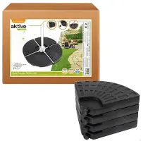 Aktive 4-piece Round Refillable Parasol Foot Noir 48 x 48 x 7.5 cm