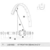 Mavic Deemax Dh Front Rim Noir 650B - 27.5´´ 2