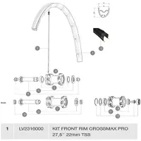 Mavic Crossmax Pro Tubeless Front Rim Noir 650B - 27.5´´ 2