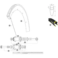 Mavic Comete Pro Carbon Disc Left Spokes 12 Units Noir 294 mm