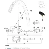 Mavic Crossmax Pro Carbon 27.5 2017-18 Rear Right Spokes 12 Units Noir 273 mm