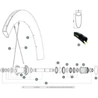 Mavic Comete Pro Carbon Sl T Rear Left Spokes 10 Units Noir 236 mm