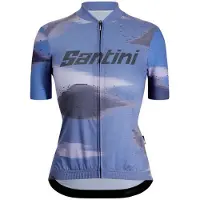 Santini Watt Indoor Short Sleeve Jersey Bleu XL Femme
