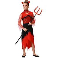 Atosa Costume De Fille Enfant Démon
