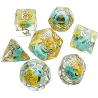 GameGenic Set de 7 Dés Jdr - Embraced Series : Green Skull