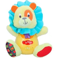 WINFUN , peluche César le lion avec lumière et sons, en espagnol (85367)