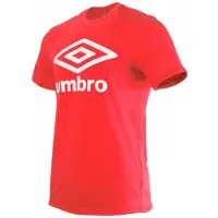 Umbro T-shirt de football , coupe ajustée, logo grand format, manches courtes, rouge, pour homme, couleur rouge