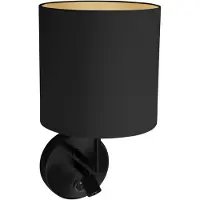 Mexlite - applique murale - Noor - noir - lin métal - Ø 18cm - LED_E27 - 1562ZW
