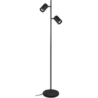 Artdelight Lampadaire Megano noir 2 lumières