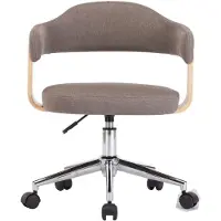 The Living Store Chaise de bureau pivotante Taupe bois courbé et tissu