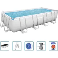 Bestway Ensemble de piscine Power Steel Rectangulaire 488x244x122 cm