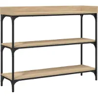 vidaXL Table console avec étagères chêne sonoma 100x30x80 cm