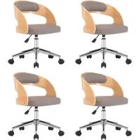 vidaXL Chaise de salle à manger pivotante 4 pcs. Taupe Bois courbé et tissu