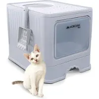 Mobiclinic Pets, bac à litière avec couvercle, bac à litière tiroir, pelle incluse, CatBox, grille supérieure, design élégant, démontable