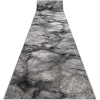 Rugsx Tapis de couloir SILVER Marble marbre gris 120cm 120x520 cm