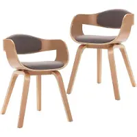 vidaXL Chaise de salle à manger 2 pcs. Bois courbé et tissu taupe