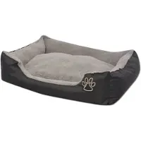 The Living Store Lit pour chien avec coussin rembourré taille M Noir