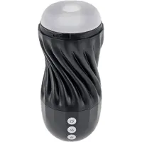 Playboy Solo Stroker - masturbateur suceur rechargeable (noir)