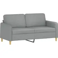vidaXL Canapé à 2 places Gris clair 140 cm Tissu