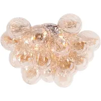 By Rydens Plafonnier Gross argent et miel 3xG9x40W en verre, dimensions : 20x30x30 cm, IP20, par Rydens