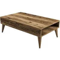 Skye Decor , Valensiya - Walnut, table basse, noyer, 100 % PANNEAUX DE PARTICULES MÉLAMINÉS, 105 x 34,6 x 60 cm