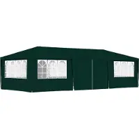 The Living Store Tente de réception professionnelle avec parois latérales 4×9 m Vert 90 g/m