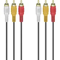 Hama Câble audio/vidéo, 3 fich. RCA mâles - 3 fich. RCA mâles, doré, 3,0 m