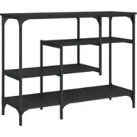 vidaXL Table console avec étagères noir 100x35x75 cm