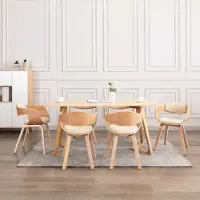 The Living Store Chaises de salle à manger 6 pcs. Bois courbé et similicuir