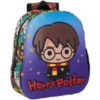 Harry Potter Sac à dos scolaire Bleu Multicolore 27 x 33 x 10 cm