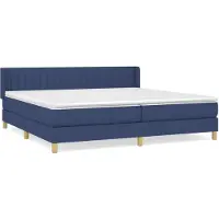 vidaXL Lit boxspring avec matelas bleu 200x200 cm Tissu