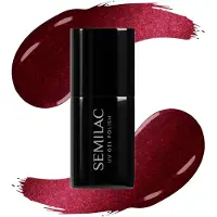 Semilac Vernis à ongles gel UV hybride effet soie avec lampe UV/LED couleur 467 Bougie rouge Flash 7 ml