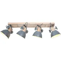 Licht-Trend Mexlite - spot - Gearwood - gris - métal bois de caoutchouc - spot en saillie - E27 - 2729GR