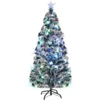 vidaXL Arbre de Noël pré-éclairé avec support et LED 180 cm fibre optique