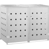 vidaXL Box pour poubelles pour 2 tonnes 240 L acier inoxydable