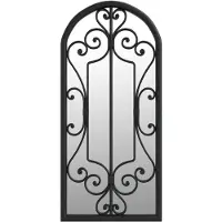 vidaXL Miroir de jardin noir 100x45 cm Fer