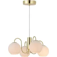 Nordlux Lustre suspendu soufflé à la main Franca, Variante : Ø 130 x 195 mm, 4 x 40 W, métal, verre