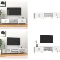 vidaXL Armoire TV Blanc 180x31,5x40 cm Bois composite - Armoire TV - Meubles TV - Supports TV