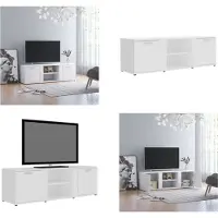 vidaXL Armoire TV Blanc 120x34x37 cm Bois composite - Armoire TV - Armoires TV - Table TV