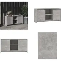 vidaXL Armoire TV gris béton 102x37,5x52,5 cm Bois composite - Armoire TV - Armoires TV - Armoire stéréo - Support TV Avec espace de rangement