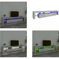 vidaXL Armoire TV avec lampes LED gris béton 215x36,5x40 cm - Armoire TV - Panneaux TV - Armoire média