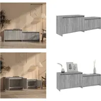 vidaXL Armoire TV Chêne Sonoma Gris 146,5x35x50 cm Bois composite - Armoire TV - Armoires TV - Lowboard - Armoire stéréo